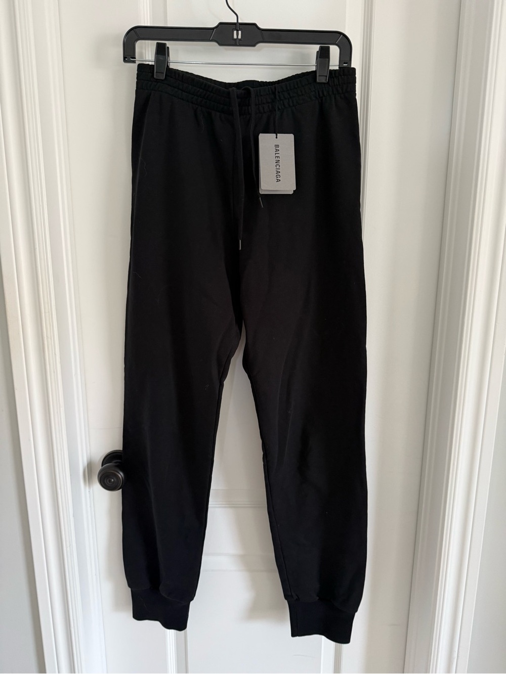 Balenciaga Black Men's Drawstring Jogger Sweatpants